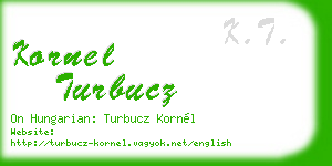 kornel turbucz business card